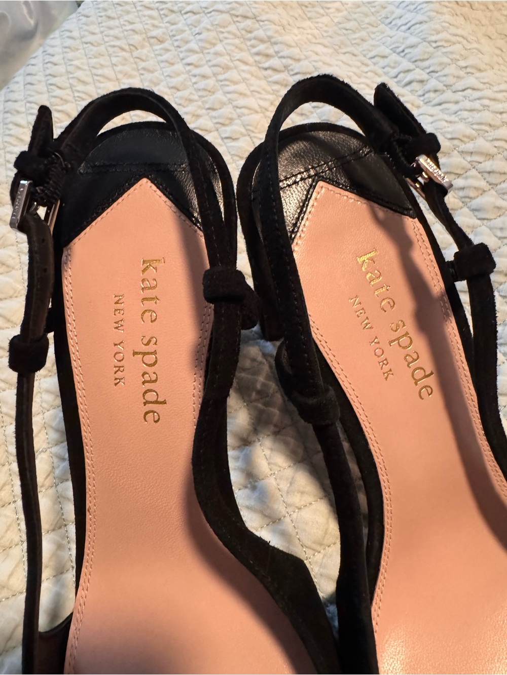 kate spade New York Celestia Black Slingback Crystal Studded Pumps 9.5 - Picture 3 of 8